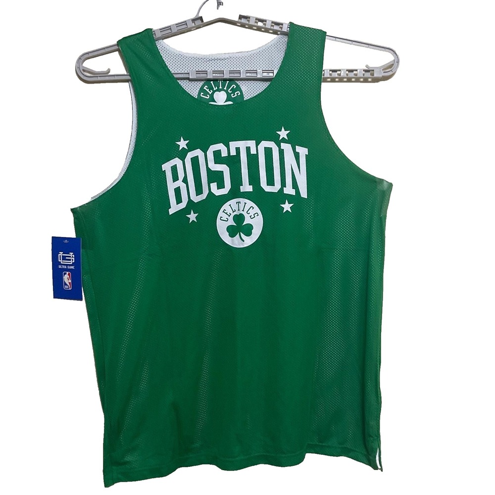 Ultra Game NBA Boston Celtic Basketball‎ NWT green and white men's Jersey XL